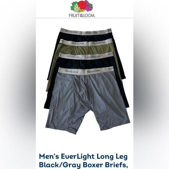 4 Fruit of the Loom EverLight Long Leg Boxer Briefs XL DISCONTINUED - Picture 1 of 8